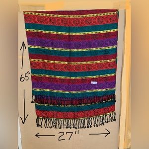 PASHMINA SHAWL. BUNDLE BONANZA, GOLD METALLIC SCARF.